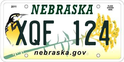 NE license plate XQF124