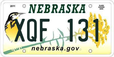 NE license plate XQF131