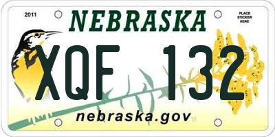 NE license plate XQF132