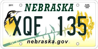 NE license plate XQF135