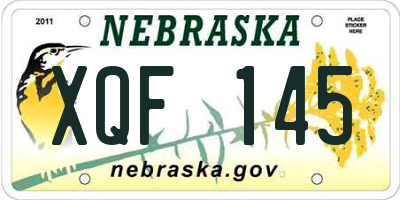 NE license plate XQF145
