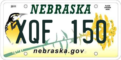 NE license plate XQF150
