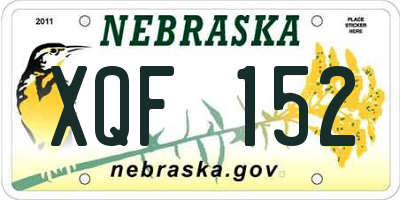 NE license plate XQF152