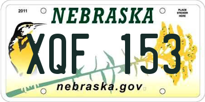 NE license plate XQF153