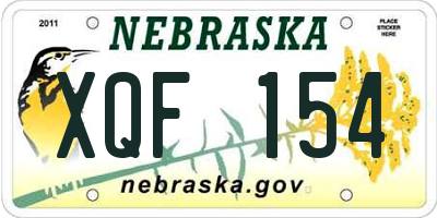 NE license plate XQF154