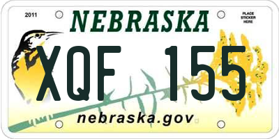 NE license plate XQF155