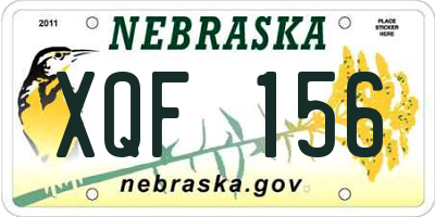 NE license plate XQF156