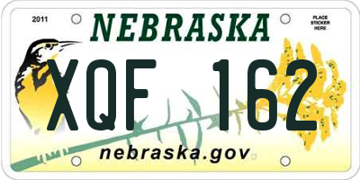 NE license plate XQF162