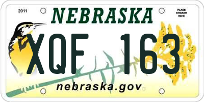 NE license plate XQF163
