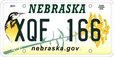 NE license plate XQF166