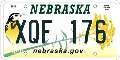 NE license plate XQF176