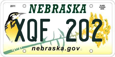 NE license plate XQF202