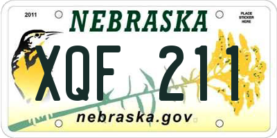 NE license plate XQF211