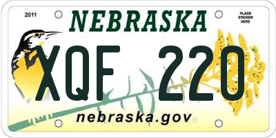 NE license plate XQF220