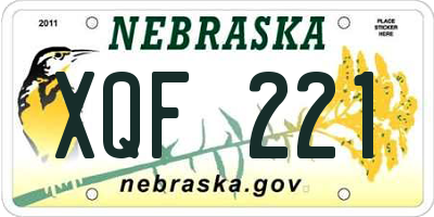 NE license plate XQF221
