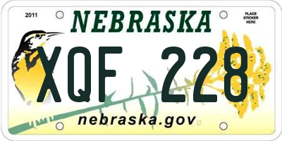 NE license plate XQF228
