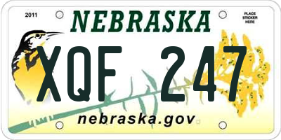 NE license plate XQF247