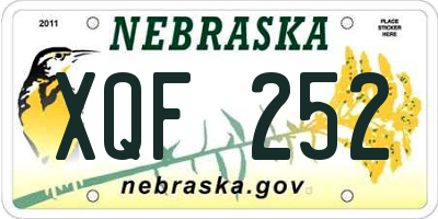 NE license plate XQF252