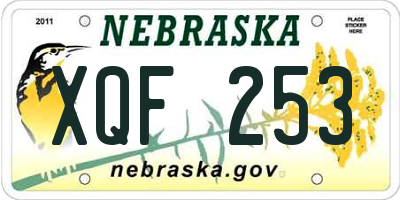 NE license plate XQF253