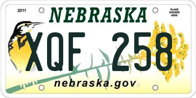 NE license plate XQF258