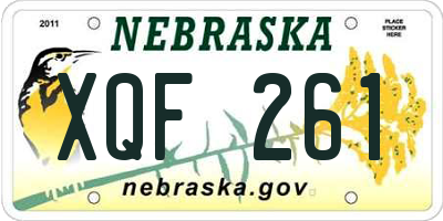 NE license plate XQF261