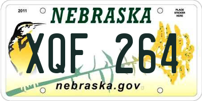 NE license plate XQF264