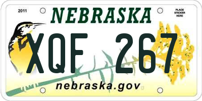NE license plate XQF267