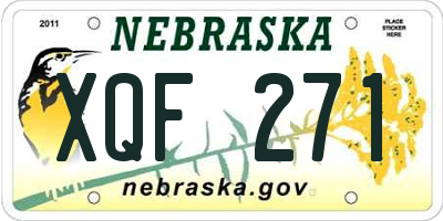 NE license plate XQF271