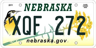 NE license plate XQF272