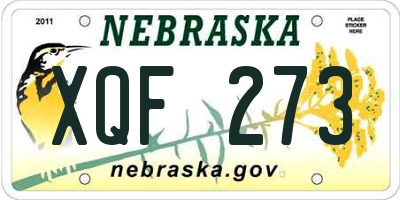 NE license plate XQF273