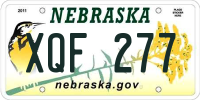 NE license plate XQF277