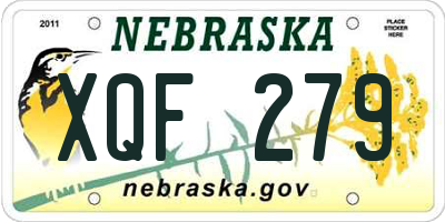 NE license plate XQF279