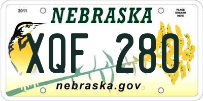NE license plate XQF280