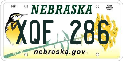 NE license plate XQF286