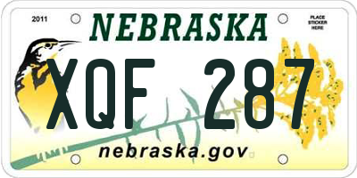 NE license plate XQF287