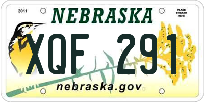 NE license plate XQF291