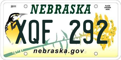 NE license plate XQF292