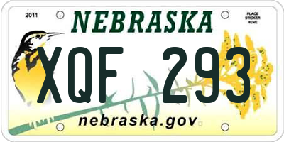 NE license plate XQF293