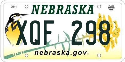 NE license plate XQF298