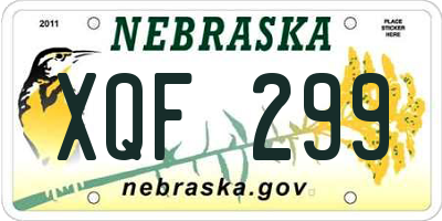 NE license plate XQF299