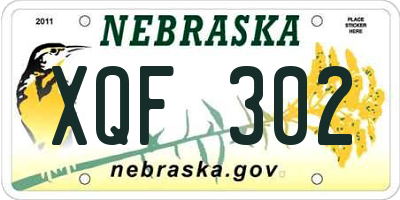 NE license plate XQF302