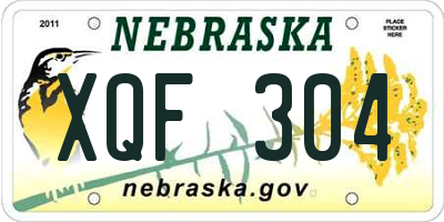 NE license plate XQF304