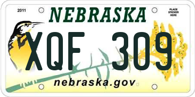 NE license plate XQF309