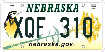 NE license plate XQF310