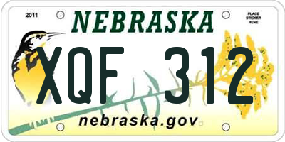 NE license plate XQF312