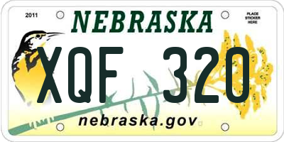 NE license plate XQF320