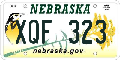 NE license plate XQF323