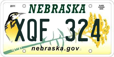NE license plate XQF324