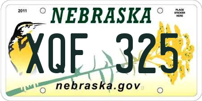 NE license plate XQF325