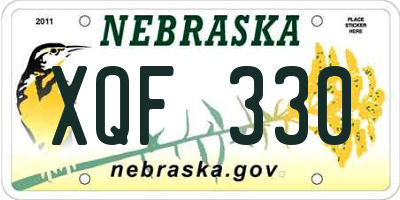 NE license plate XQF330